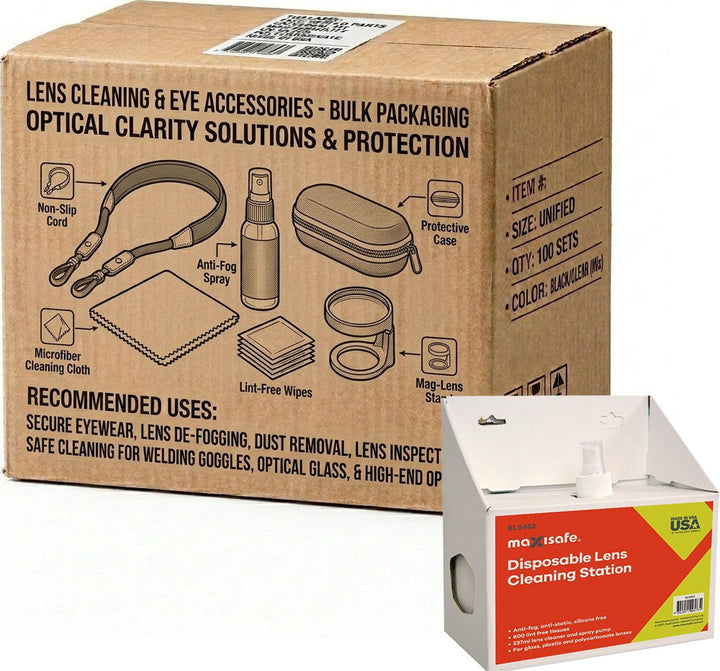 Carton of 10 Packs Maxisafe Disposable Lens Cleaning Station Workplace Hygiene