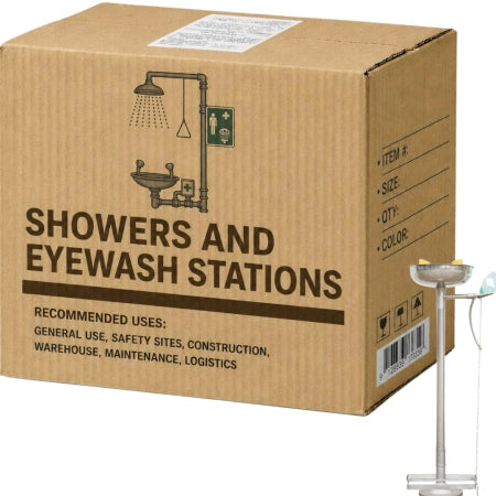 Carton of 5 Stainless Steel Pedestal Eye Wash with Bowl