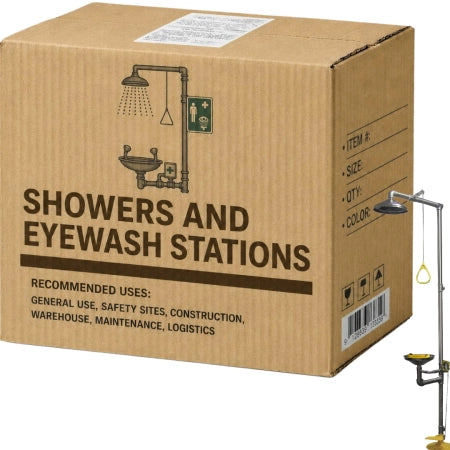Carton of 5 Stainless Steel Safety Shower and Eyewash