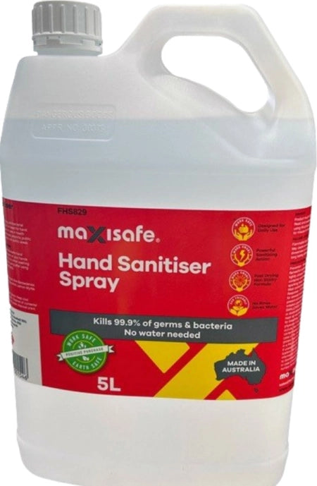 Maxisafe Hand Sanitiser Spray 5 ltr bottle - CLEARANCE