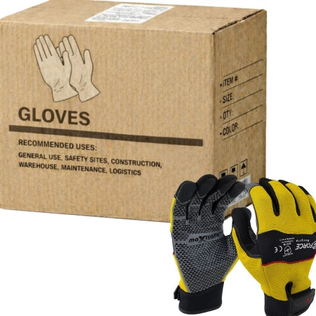 Carton of 120 G-Force Silicone Grip Mechanics Gloves - Medium