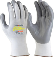 Maxisafe White Knight Synthetic Glove with Grey Foam Nitrile Palm