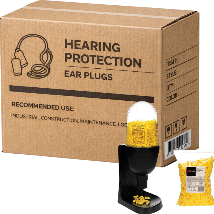 Carton of 4 MaxiPlug Dispenser (HED653) with Disposable Earplugs(HEU649)
