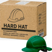 Carton of 10 Packs Maxisafe Green Broad Brim Vented Hard Hat Ratchet Ventilated Head Protection