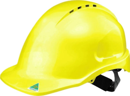 Maxisafe Vented Hard Hat - Sliplock Harness - Fluoro Yellow