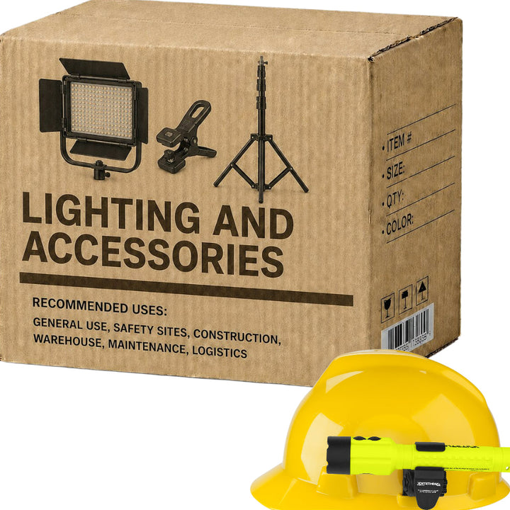 Carton of 4 Packs Maxisafe Dual Light Flashlight with Tail Magnet and Helmet Slot Kit