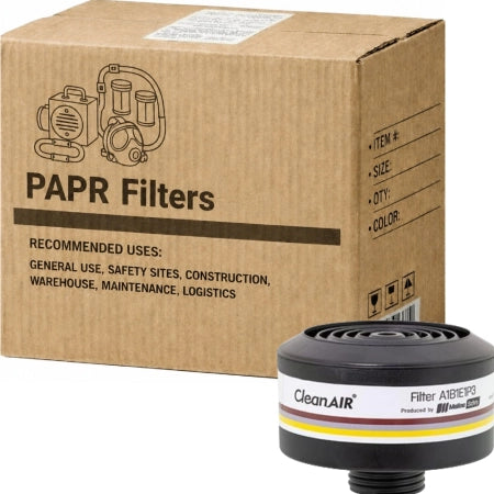 Carton of 5 Packs CleanAIR A1B1E1 P3 Combined Filter with DIN Thread RD40x1/7 Respiratory Filters