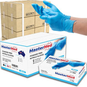 Carton of 840 boxes MasterMed Blue Nitrile Gloves 3.5g Powder Free Latex Free
