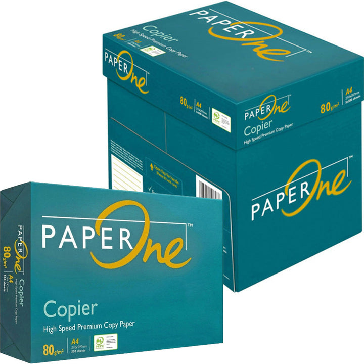 PaperOne Copier Green Wrap 80gsm A4 White Premium Copy Paper - Carton of 5 Ream