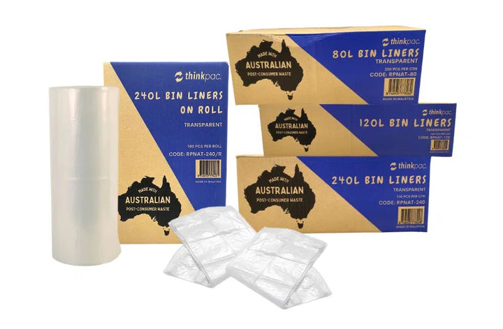 Pallet of 216 Carton 80L Bin Liners - PCR Natural 17 micron (Standard Strength)