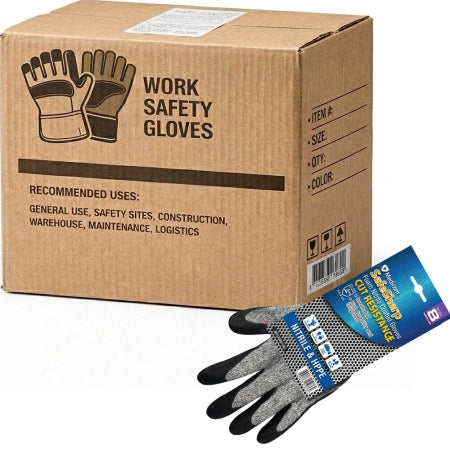 Carton of 120 Medicom SafeSharp Cut Resistance Foam Nitrile Coated Gloves