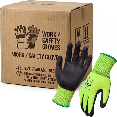 Carton of 120 Stealth Razor 5 Blaze Hi Viz Nitrile Palm Gloves - Small