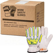 Carton of 72 YSF Martula Cowhide Rigger Cut 5 TPR Cut Resistant Gloves - Large