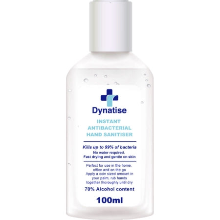 Carton of 48 Dynatise Hand Sanitiser Gel 70% Alcohol 100ml Expired