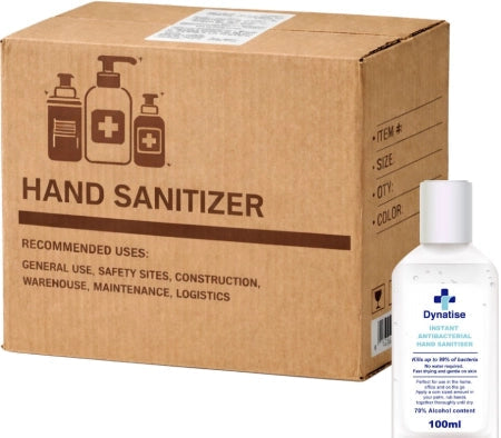 Carton of 48 Dynatise Hand Sanitiser Gel 70% Alcohol 100ml Expired