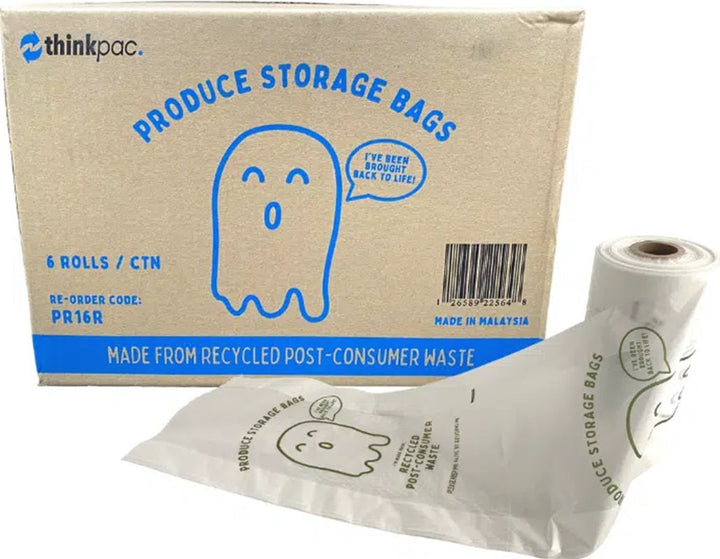 Carton of 6 PCR Printed Produce Bag Roll
