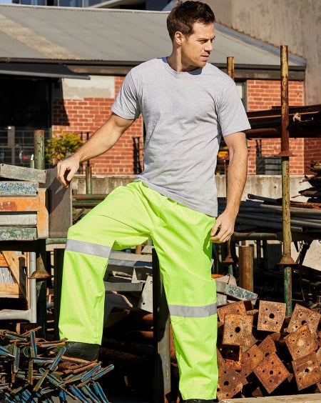 Hi-Vis Waterproof FR Anti-Static Safety Barrier Pants - Fluoro Yellow (Small)