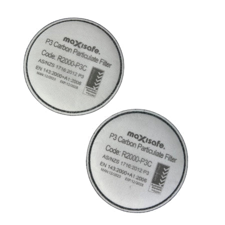 Carton of 30 P3 White Respiratory Filter Replacement Carbon Particulate