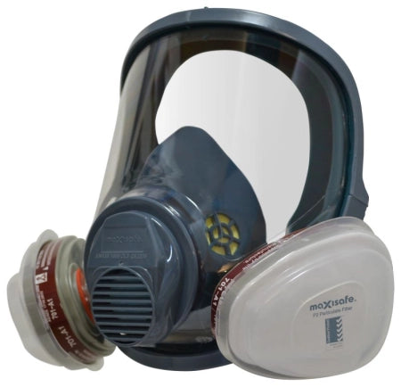 Carton of 4 Packs Maxiguard Full Face Silicone Respirator with A1P2 Filter- Medium