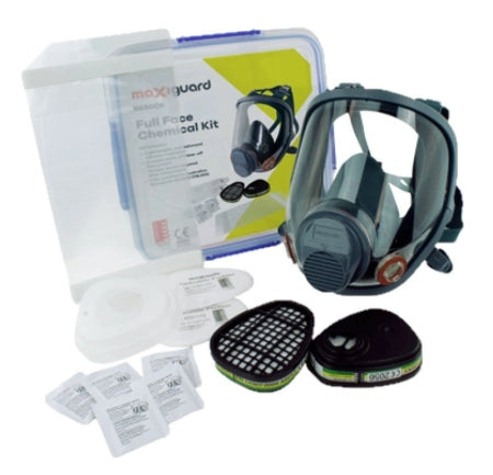 Carton of 4 Packs Maxiguard Full Face Respirator Chemical Kit Chemical - Large