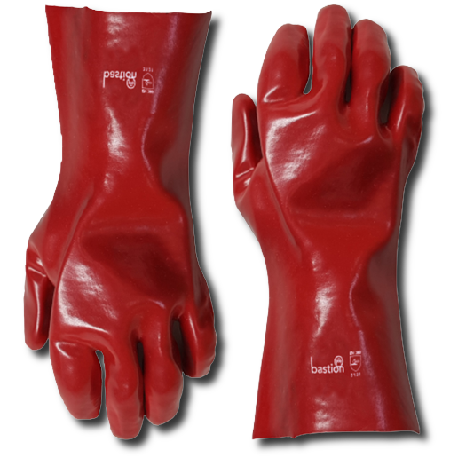 Bastion Red PVC Chemical Gloves 27cm Length