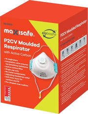 Carton of 12 Boxes Maxisafe P2 Moulded Respirator with Carbon filter and Valve