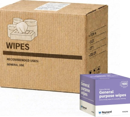 Carton of 12 Reynard Health General Purpose Wipes