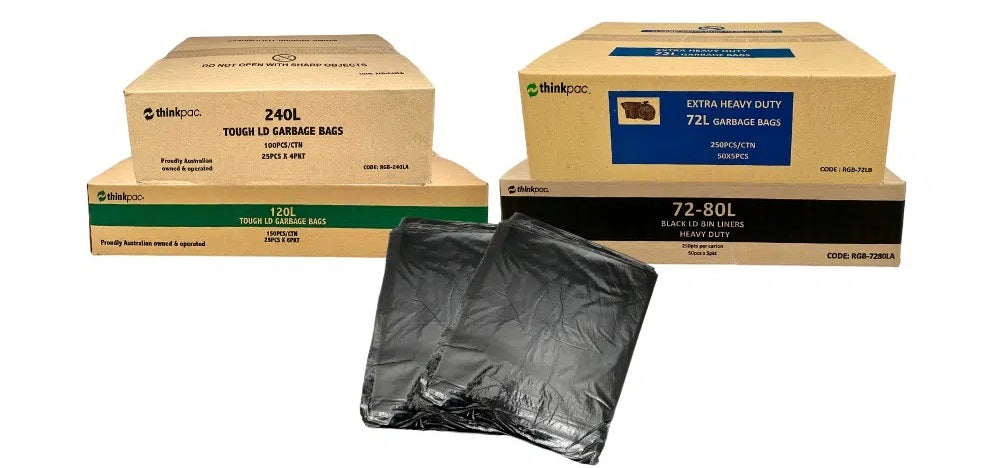 Pallet of 120 72-80L Gusseted Seal Bin Liners - Restaurant Grade 28 micron (Super Strength)