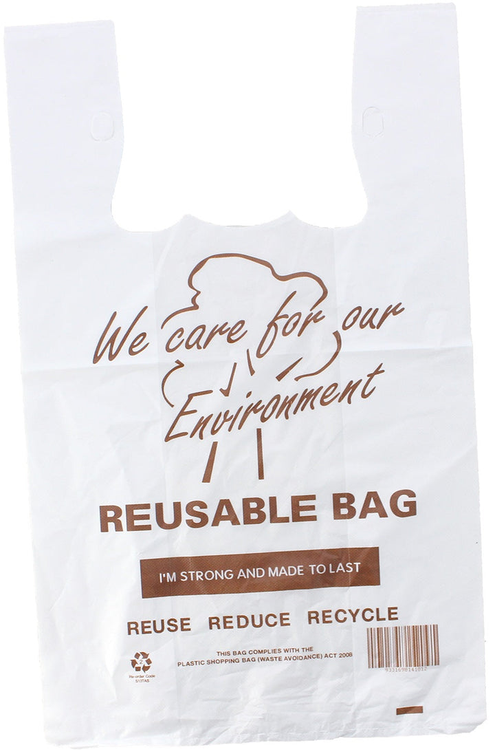 1600mm MaxValu Large Plain White Reusable Carry Bags 52x29 1000 Bag