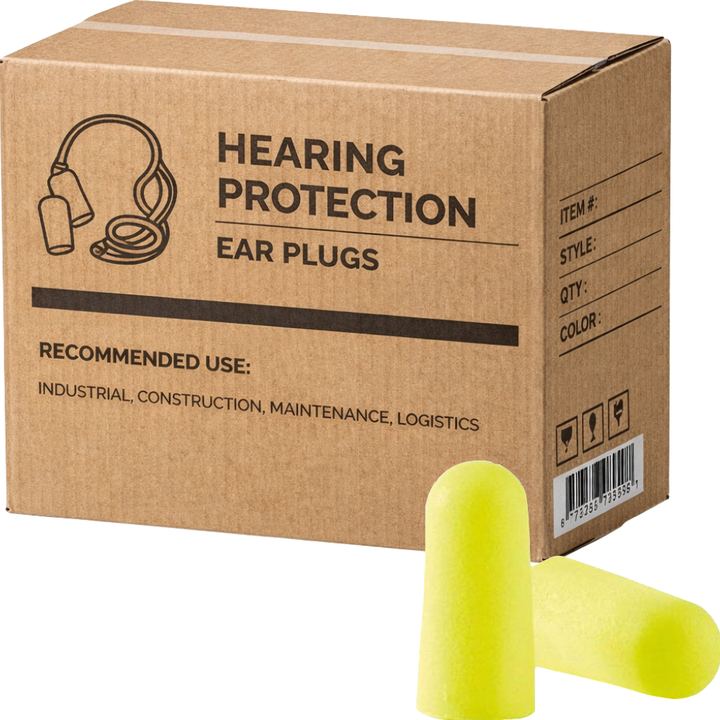 Carton of 10 ULTRA SAFE Disposable Uncorded Earplugs Class 5 -26dB
