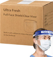 Carton of 200 Ultra Fresh Full Face Shield Clear Visor with Headband