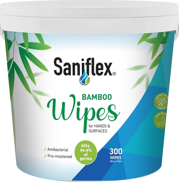 Pack of 300 Saniflex Bamboo Wipes for Hands &amp; Surface