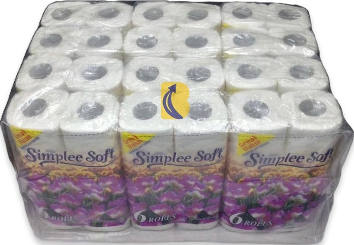 Carton of 72 Finesse Simplee Soft 2-Ply Bathroom Toilet Rolls - 180 Sheet/Roll - 6/Pack (Entry Option)