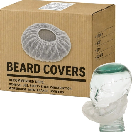 Carton of 1000 Disposable White Beard Covers Twin loop &ndash; Bulk Savings!