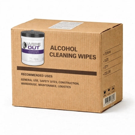 Carton of 12 75pcs WipeOut 75% IsoPropyl Alcohol Wipes 140x420mm