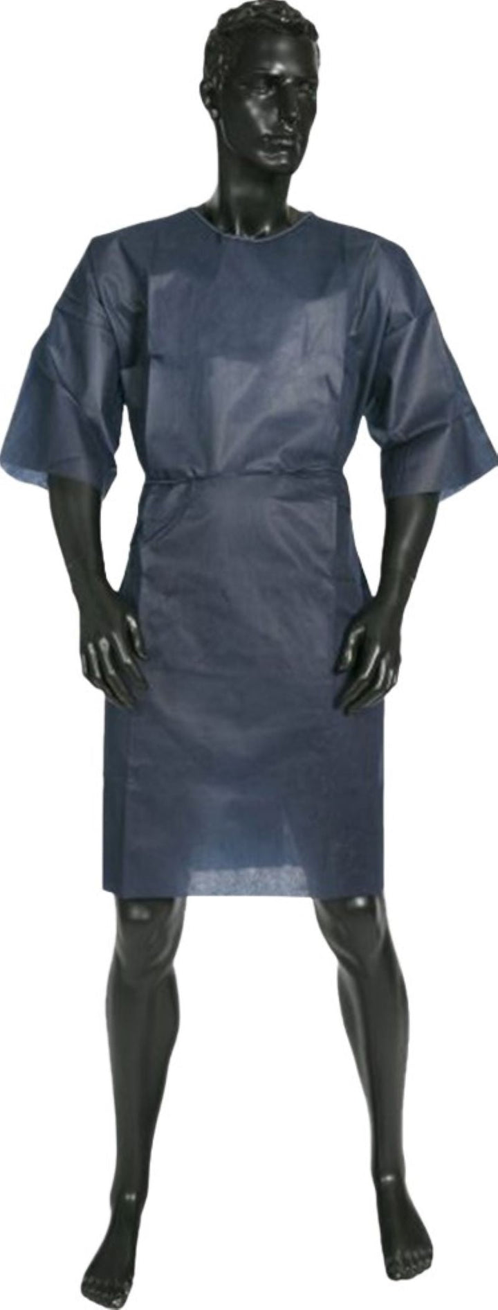 Pack of 10 Ultra Health Modesty Gown PP Short Sleeve Navy - Universal (S-L)