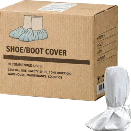 Carton of 200 Ultra Health Boot Cover Microporous Waterproof Anti-Skid PVC Sole - White