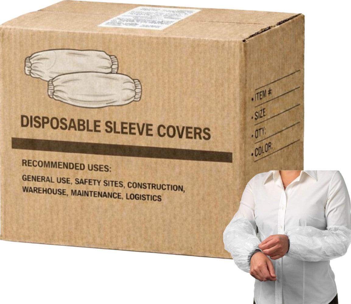 Carton of 500 Disposable PE/PP White Sleeve Covers 20cm x 40c