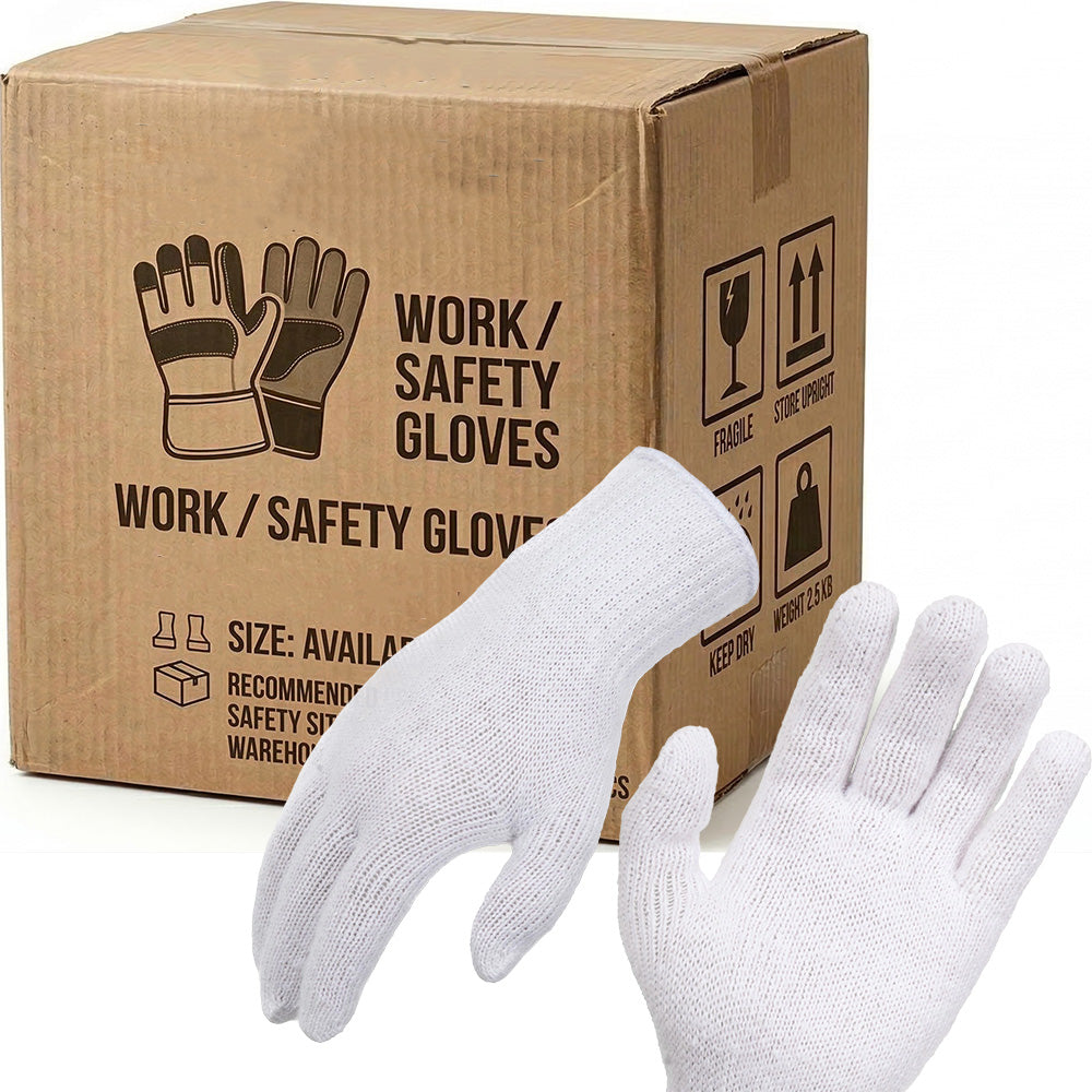 Carton of 300 Knitted Poly Cotton Gloves 7gauge Ladie