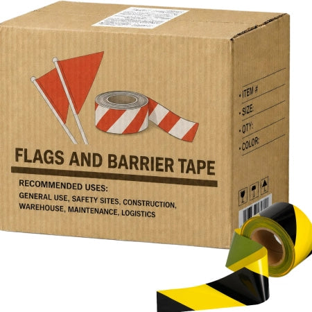 Carton of 20 SD Barrier Tape Yellow & Black 100mm