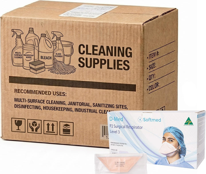 Carton of 10 Boxes Softmed D-Med N95 P2 Level 3 Duckbill Surgical Respirator Face Mask Head Loop