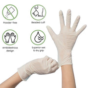 Handicare Latex Gloves Disposable Powder Free Box of 100