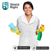 Carton of 500 Shield Right Disposable Blue Aprons (Packs Of 100)