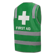 Cartons of 50 Shield Right Hi Vis Reflective First Aid Green Tricot Vest