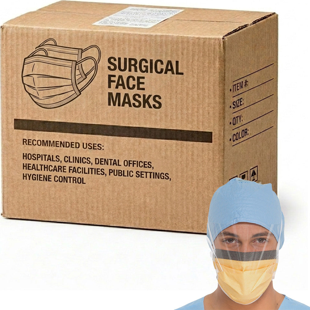 Softmed Surgical Mask Anti-Fog Level 3 with Visor and Head Tiebacks Carton of 22 Boxe