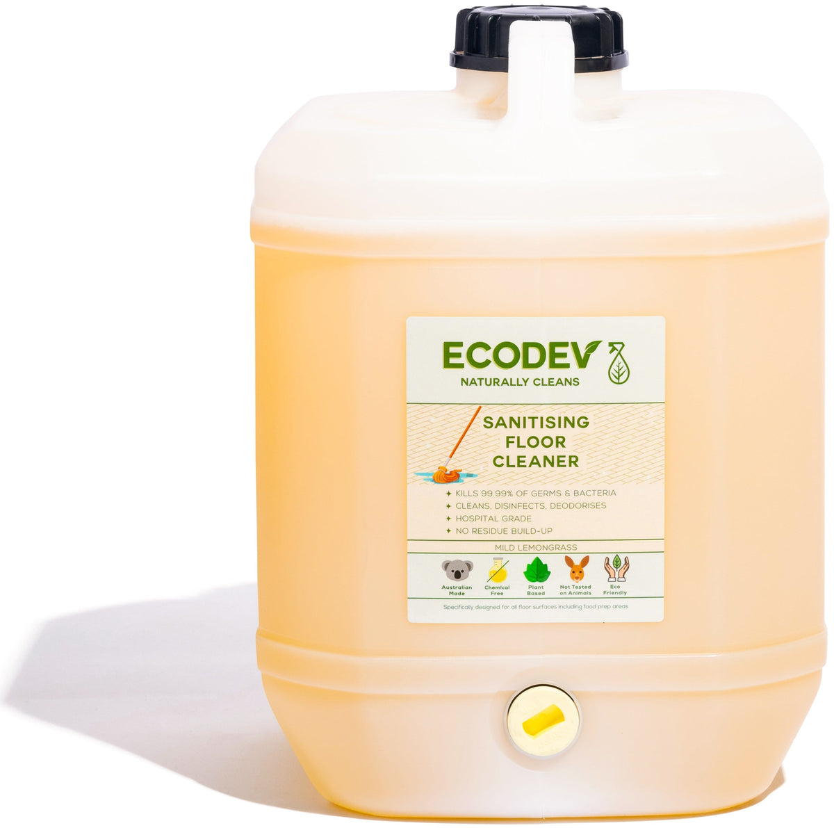 Ecodev Sanitising Floor Cleaner 10L Australian Made Eco-friendly