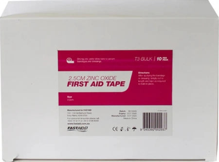 FastAid Fabric Zinc Oxide Tape 2.5cm x 5m Pack of 12