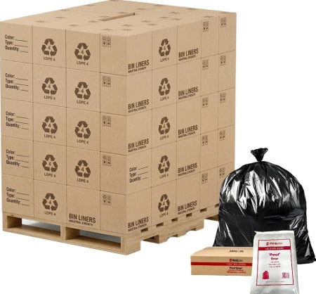 Pallet of 221 120L Black Bin Liners - Proud 30 micron (Super Strength)