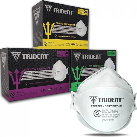 Trident&reg; P2 Level 3 Respirator Face Masks Hospital Grade XX Large Size Box/20