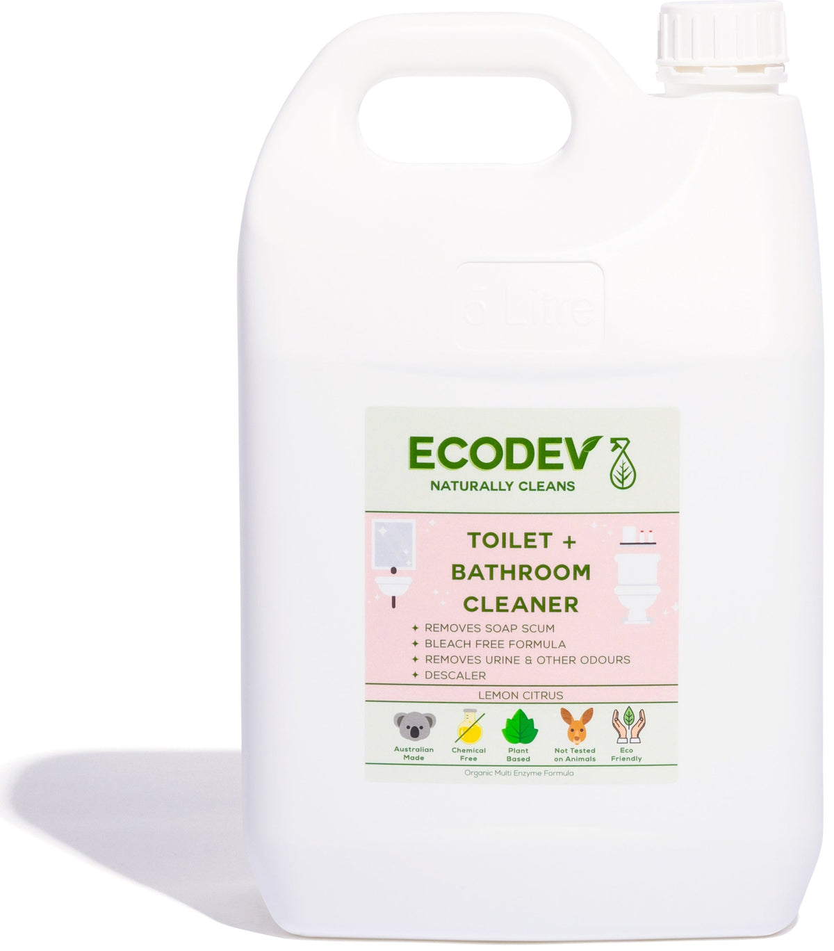 Ecodev Toilet/Bathroom Cleaner 5L Australian Made Eco-friendly